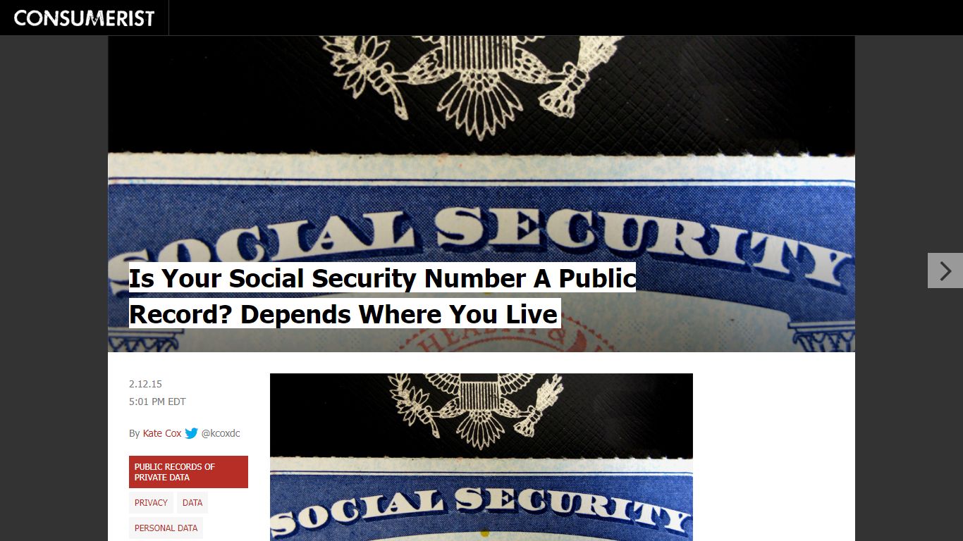 Is Your Social Security Number A Public Record? Depends Where You Live